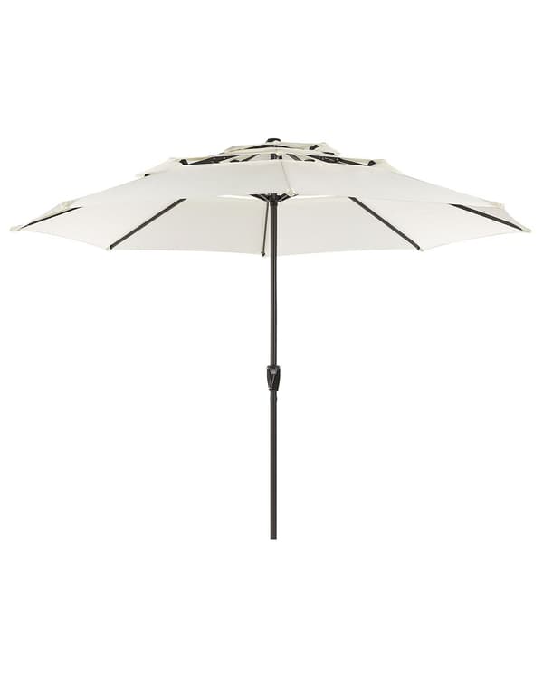 Have Parasol Lys Beige Stof Stålstang ⌀ 285 cm Moderne ottekantet udendørs paraply krankmekanisme UV-bestandig
