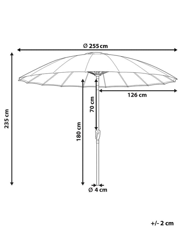 Have Parasol Lysegrå Stof Aluminiumsstang ⌀ 255 cm Moderne ottekantet udendørs paraply Krankmekanisme Vippe UV-resistent