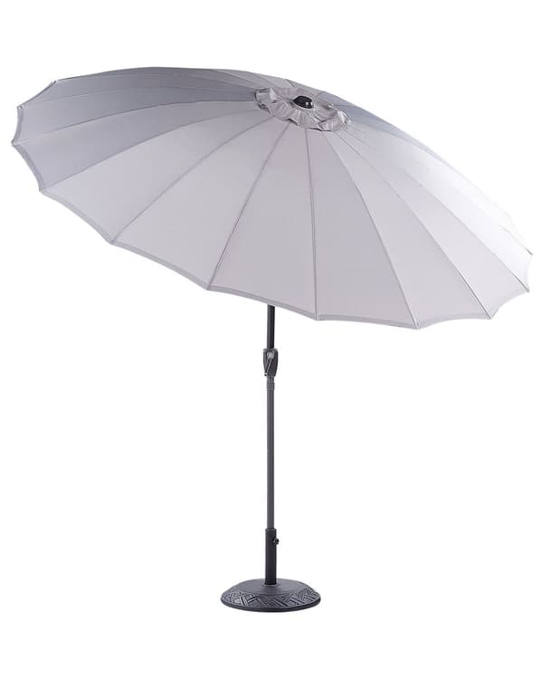 Have Parasol Lysegrå Stof Aluminiumsstang ⌀ 255 cm Moderne ottekantet udendørs paraply Krankmekanisme Vippe UV-resistent