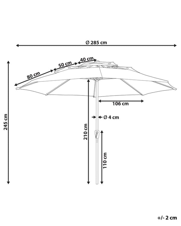 Have Parasol Smaragdgrøn Stof Stålstang ⌀ 285 cm Moderne ottekantet udendørs paraply krankmekanisme UV-bestandig