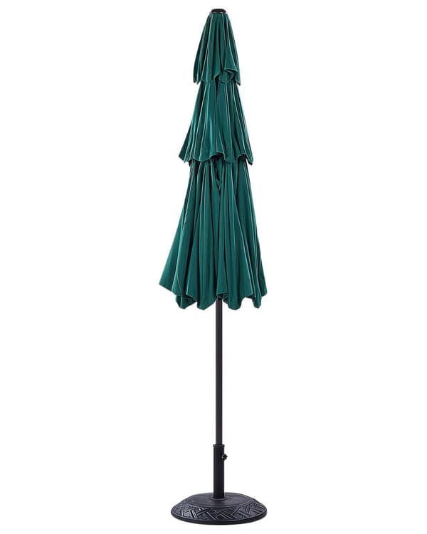 Have Parasol Smaragdgrøn Stof Stålstang ⌀ 285 cm Moderne ottekantet udendørs paraply krankmekanisme UV-bestandig