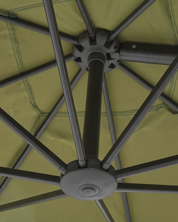 Hængeparasol Grøn Grå Polyester Aluminium ø 245 x 245 cm Firkantet Kæmpe Parasol med Tilt Vippefunktion UV-bestandig Moderne til Haven