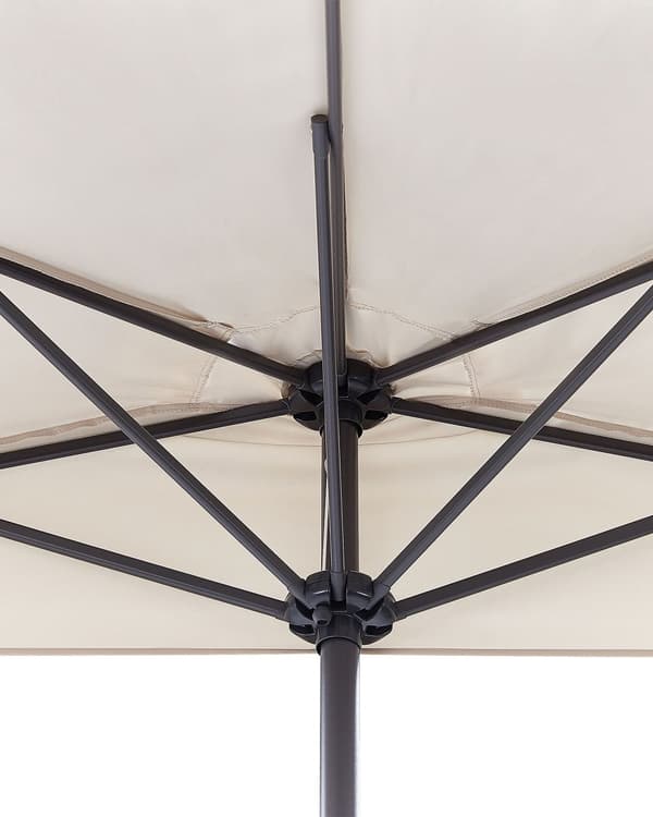 Halvrund haveparasol Beige Polyester Skærm Stål 2,7 m Moderne terrasse altan paraply