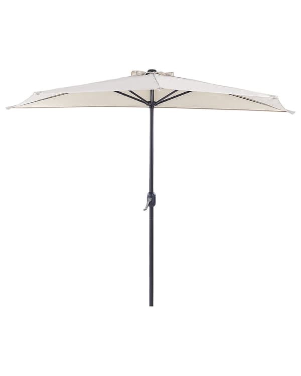 Halvrund haveparasol Beige Polyester Skærm Stål 2,7 m Moderne terrasse altan paraply