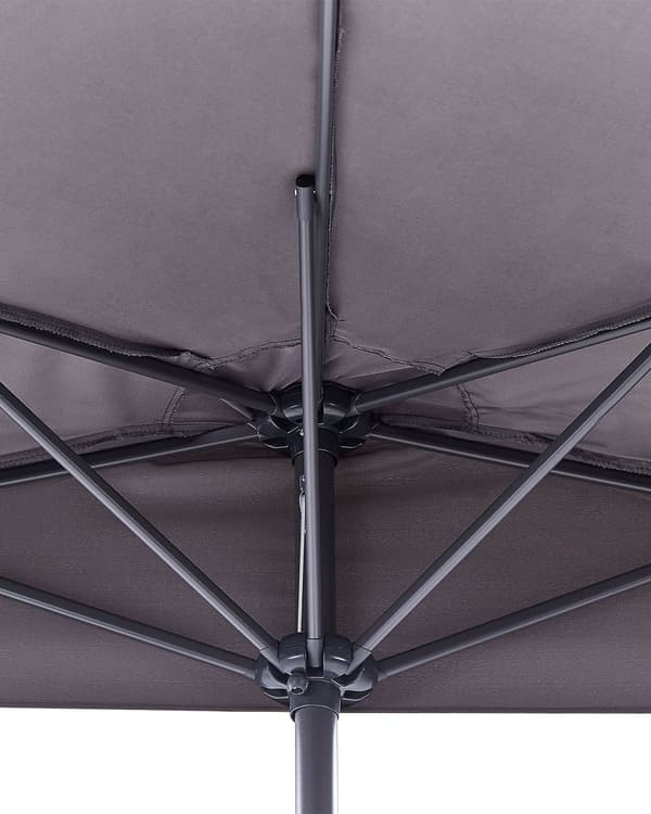 Halvrund haveparasol Grå Polyester Skærm Stål 2,7 m Moderne terrasse altan paraply