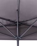 Miniatyrbillede 5 af 6: Halvrund haveparasol Grå Polyester Skærm Stål 2,7 m Moderne terrasse altan paraply