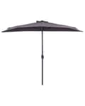 Miniatyrbillede 1 af 6: Halvrund haveparasol Grå Polyester Skærm Stål 2,7 m Moderne terrasse altan paraply