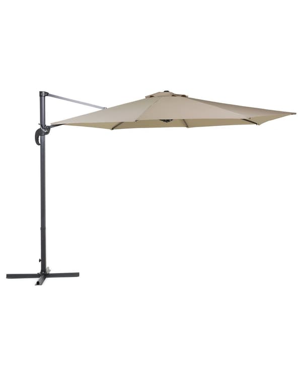 Hagesolparasoll Sand Beige Stoff 240 cm Svingbar Værbestandig