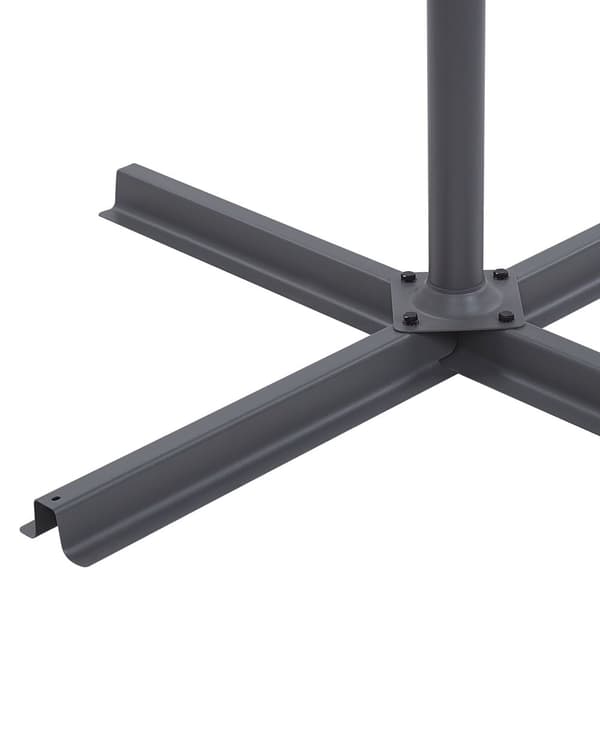 Hage Frittstående Parasoll Grå Polyester med LED-lys ø 285 cm Aluminium Sveivmekanisme Utendørs