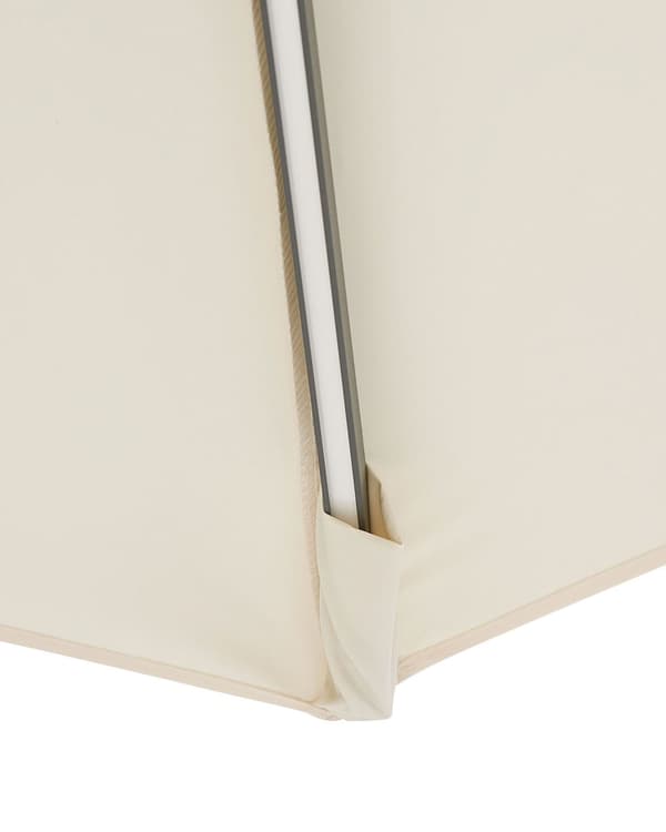 Hage Frittstående Parasoll Beige Polyester med LED-lys ø 285 cm Aluminium Sveivmekanisme Utendørs
