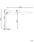 Miniatyrbilde 3 av 11: Hagesolparasoll Burgundy Canopy Black Steel Pole 235 cm Værbestandig Cantilever med sveivemekanisme