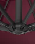 Miniatyrbilde 8 av 11: Hagesolparasoll Burgundy Canopy Black Steel Pole 235 cm Værbestandig Cantilever med sveivemekanisme