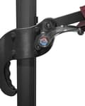 Miniatyrbilde 10 av 11: Hagesolparasoll Burgundy Canopy Black Steel Pole 235 cm Værbestandig Cantilever med sveivemekanisme