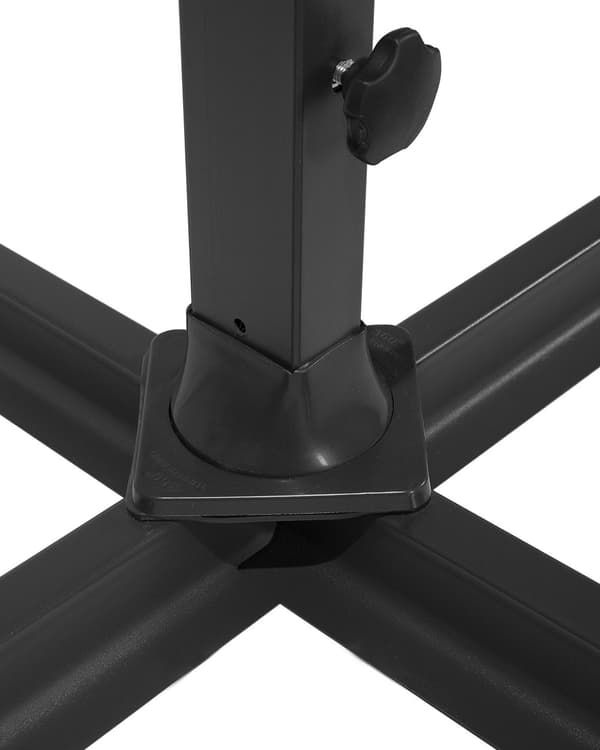 Hagesolparasoll Burgundy Canopy Black Steel Pole 235 cm Værbestandig Cantilever med sveivemekanisme