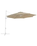 Miniatyrbilde 1 av 8: Hage Solparasoll Parasoll Taupe Hvit Stoff 295 cm Svingbart Vær UV-bestandig Hage