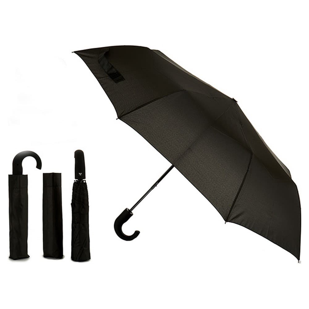 Hopfällbart paraply Resa Svart Metall Tyg Plast (35 cm)
