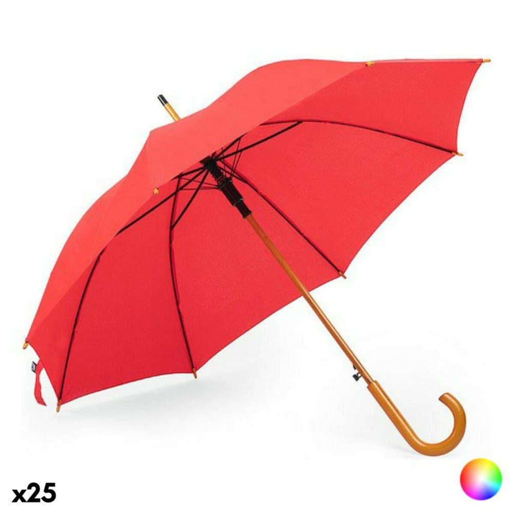 Paraply 146316 Trä Återvunnen plast (25 antal) - Svart