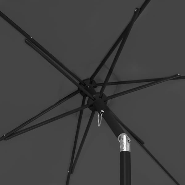 VONROC Premium Parasoll Torbole Ø200cm, Grå, 50+ UPF, Push-to-Open, Inkl. Parasollöverdrag – För Strand & Uteplats