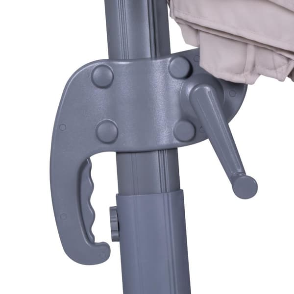 VONROC Premium hängparasoll parasoll Bardolino Ø300cm - Inkl. parasollplattor & parasollöverdrag - 360° vridbart - Tiltbart - Beige