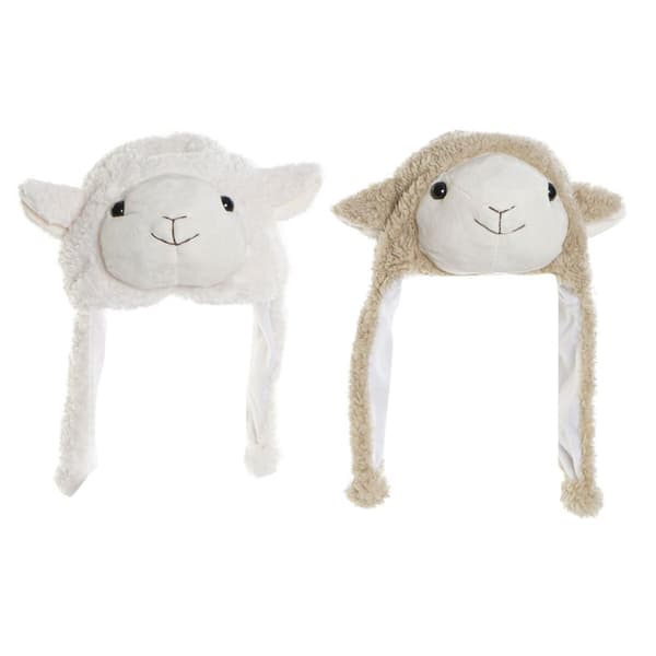 Hatt DKD Home Decor Polyester Får One size 2 Delar