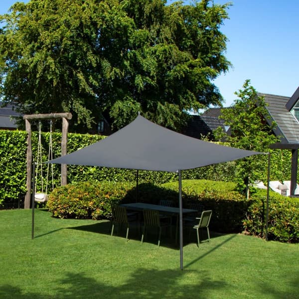 VONROC Solsegel 360x360cm – Premium Skugga för Trädgård, Uteplats och Balkong – UV-Skydd 50+, Vattenavvisande, Förstärkta Kanter och Förvaringsväska
