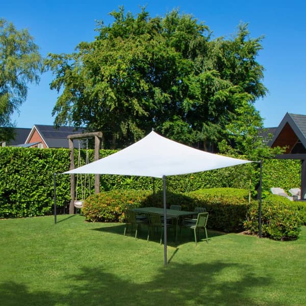 VONROC Solsejl - Premium - Square - 360×360 cm - Vandafvisende - Hvid