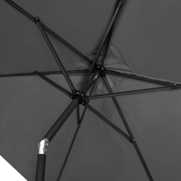 VONROC Premium Hængeparasol Pisogne 300x300cm – inkl krydsfod, 4 ∆ fyldbare fliser og overtræk - vierkantet | Grå