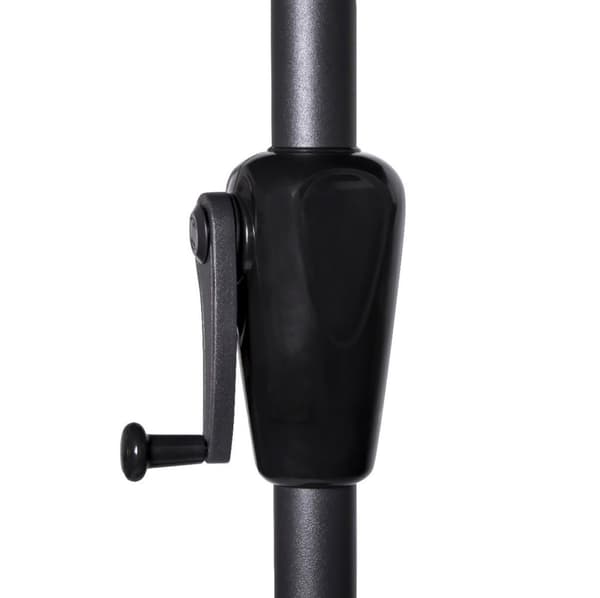VONROC Premium Stangparasol Recanti Ø300cm - inkl. □ Betonfod og overtræk - rund | Sort