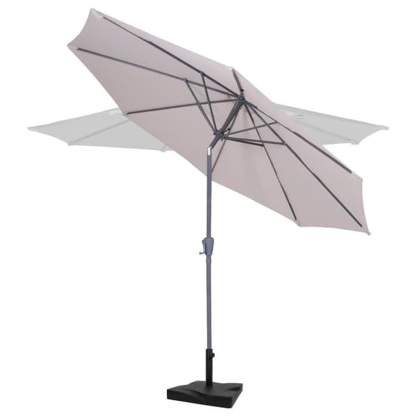 VONROC Premium Parasoll Recanati Ø300cm – Inkl. Parasollfot 20kg, UV-Skydd 50+ och Vinklingsbar för Flexibel Användning