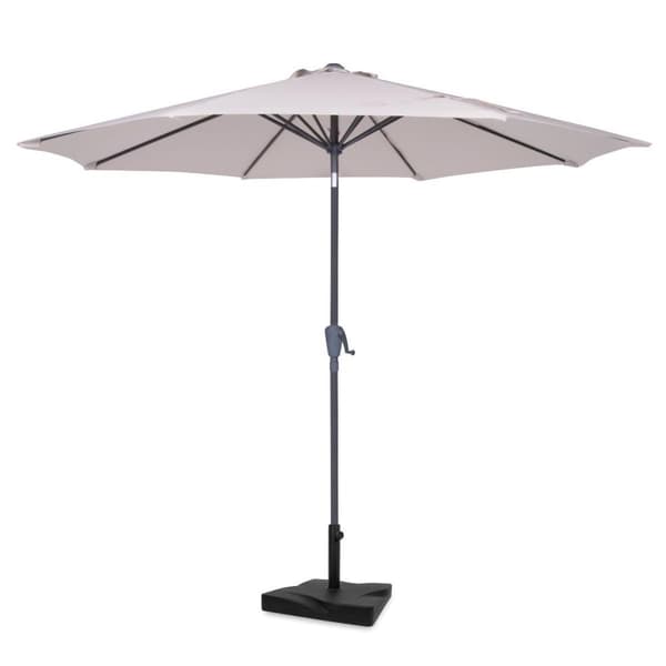 VONROC Premium Stangparasol Recanti Ø300cm - inkl. □ Betonfod og overtræk - rund | Beige
