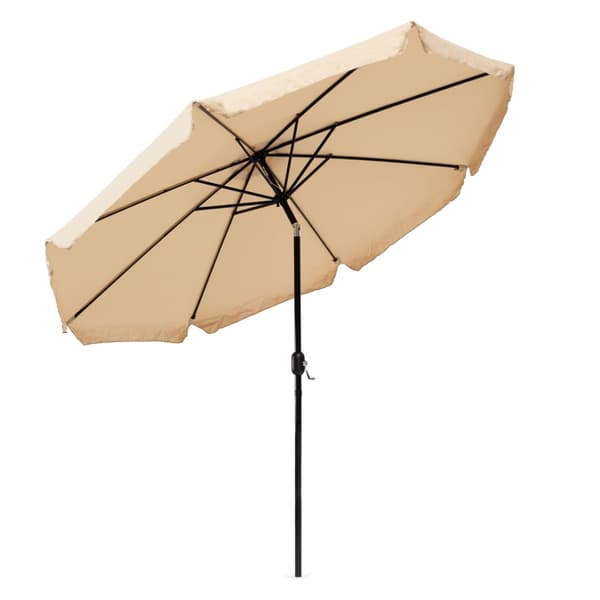 Parasol - vandtæt polyester - vipbar - 300 cm - beige