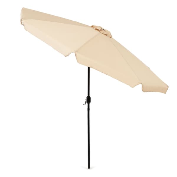 Parasol - vandtæt polyester - vipbar - 300 cm - beige
