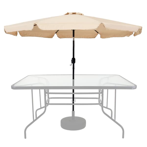 Parasol - vandtæt polyester - vipbar - 300 cm - beige