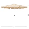 Miniatyrbillede 9 af 9: Parasol - vandtæt polyester - vipbar - 300 cm - beige