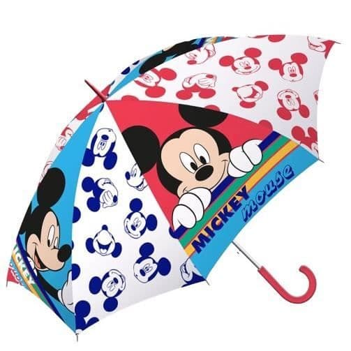 Disney barnparaply Musse 45 cm polyester röd/vit/blå
