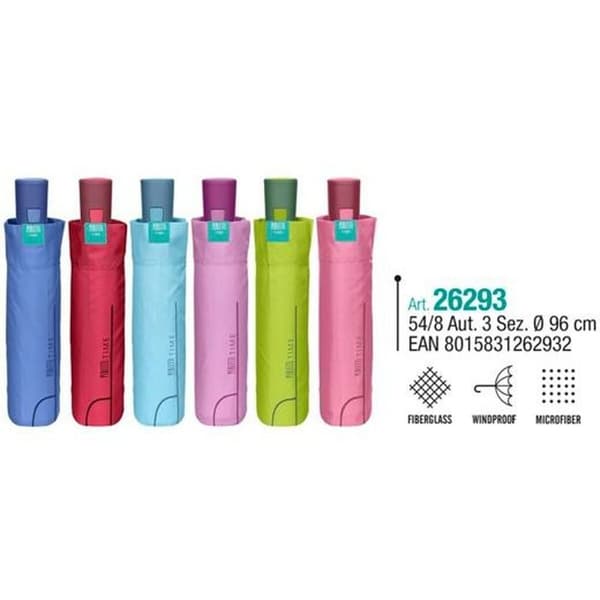 Foldbar Paraply Perletti 54/8 Glat 96 cm