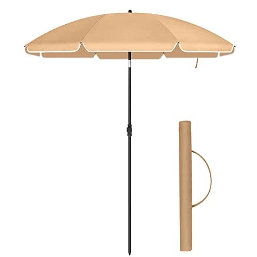 SONGMICS 1,6 m aurinkovarjo, UPF 50+, aurinkosuoja, kannettava, taupe