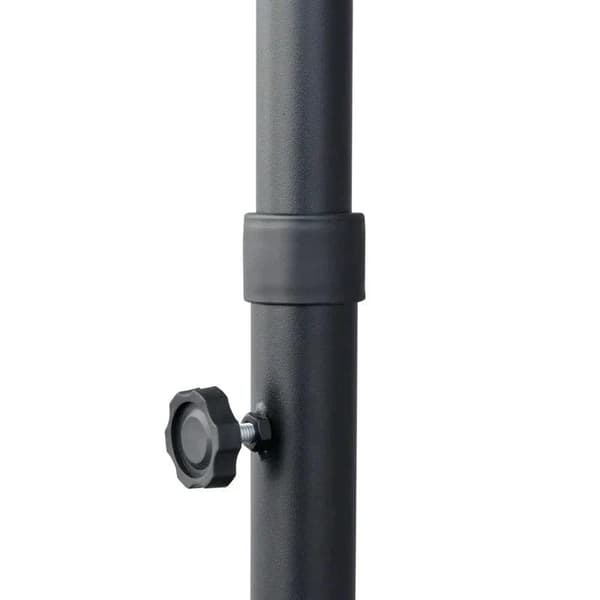 Rootz Halv Paraply - Halv Parasol - Market Paraply - Have - Parasol - Havebalkon Parasol - Med håndsving - Polyester/Stål - Mørkegrå - 1,9L x 2W x 2,4
