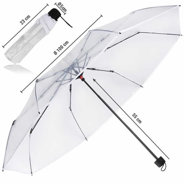 Paraply - Transparent - Elegant - POE - Unisex - Vuxen