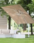 Miniatyrbillede 4 af 11: Hængeparasol Beige Hvid Polyester Aluminium ø 235 x 250 cm Firkantet Kæmpe Parasol med Tilt Vippefunktion UV-bestandig Moderne til Haven