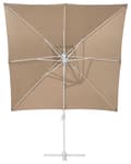 Miniatyrbillede 7 af 11: Hængeparasol Beige Hvid Polyester Aluminium ø 235 x 250 cm Firkantet Kæmpe Parasol med Tilt Vippefunktion UV-bestandig Moderne til Haven