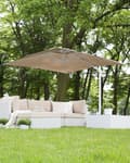 Miniatyrbillede 2 af 11: Hængeparasol Beige Hvid Polyester Aluminium ø 235 x 250 cm Firkantet Kæmpe Parasol med Tilt Vippefunktion UV-bestandig Moderne til Haven