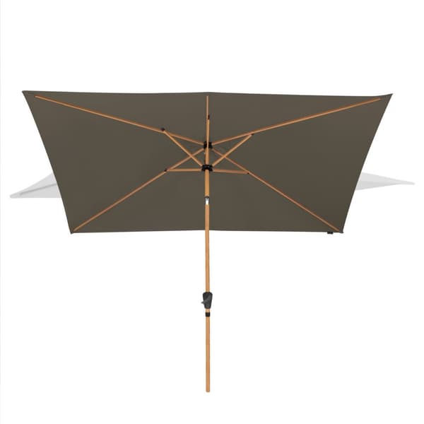 VONROC Premium parasoll Rapallo 200x300cm - Inkl. parasollöverdrag - rektangulärt parasoll - Tiltbart - UV-beständig duk - Träimitation - Taupe