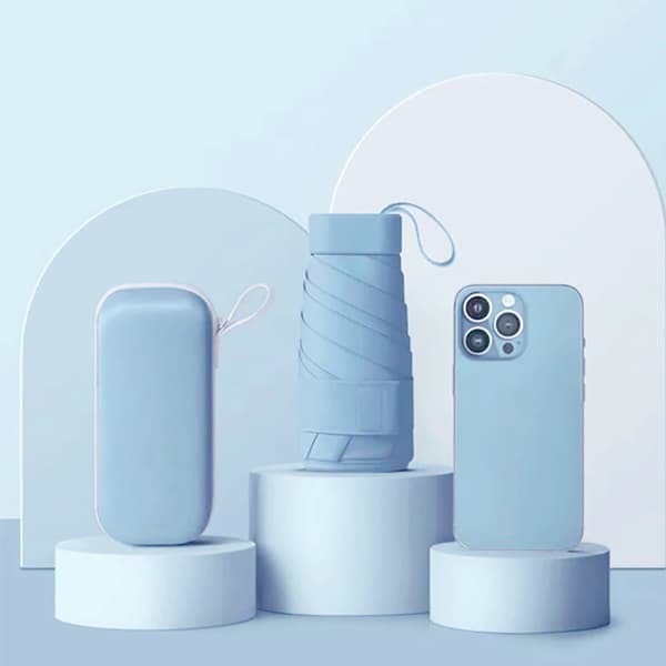 Kompakt och Stilrent Mini Paraply med UV-skydd i Flera Färger