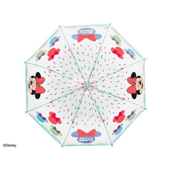 Disney paraply Minnie Mouse 74 cm automatisk tjejer transparent/flerfärgad