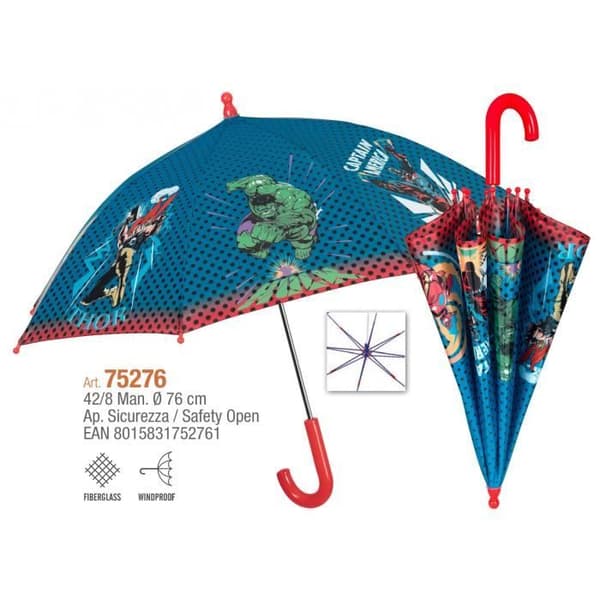 Marvel paraply Avengers 76 cm pojkar blå/röd