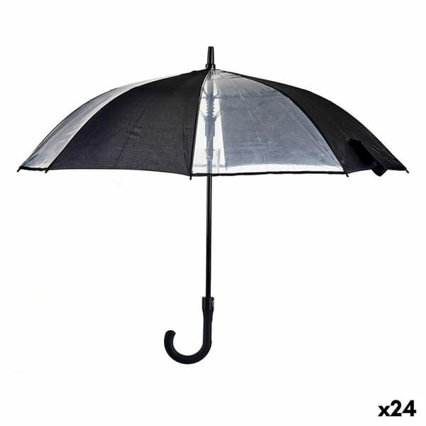 Paraply Svart Transparent Metall Tyg 96 x 96 x 84,5 cm (24 antal)