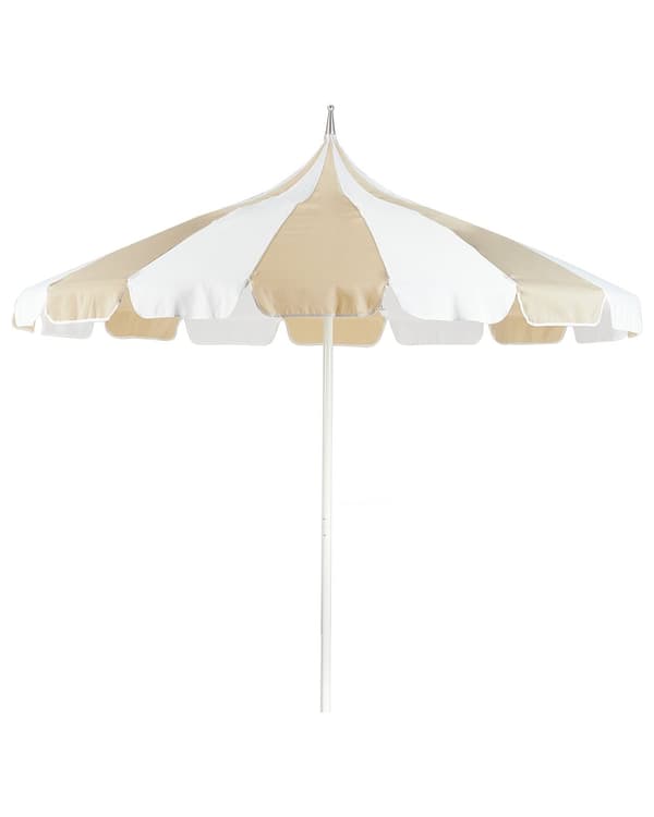 Haveparasol beige polyesterstof hvid aluminiumsrør ⌀ 245 cm moderne stil udendørsbrug