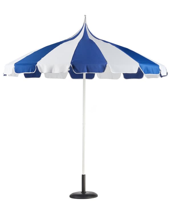 Haveparasol blå polyesterstof hvid aluminiumsrør ⌀ 245 cm moderne stil udendørsbrug