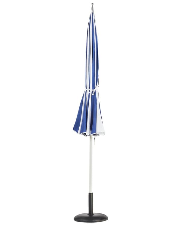 Haveparasol blå polyesterstof hvid aluminiumsrør ⌀ 245 cm moderne stil udendørsbrug